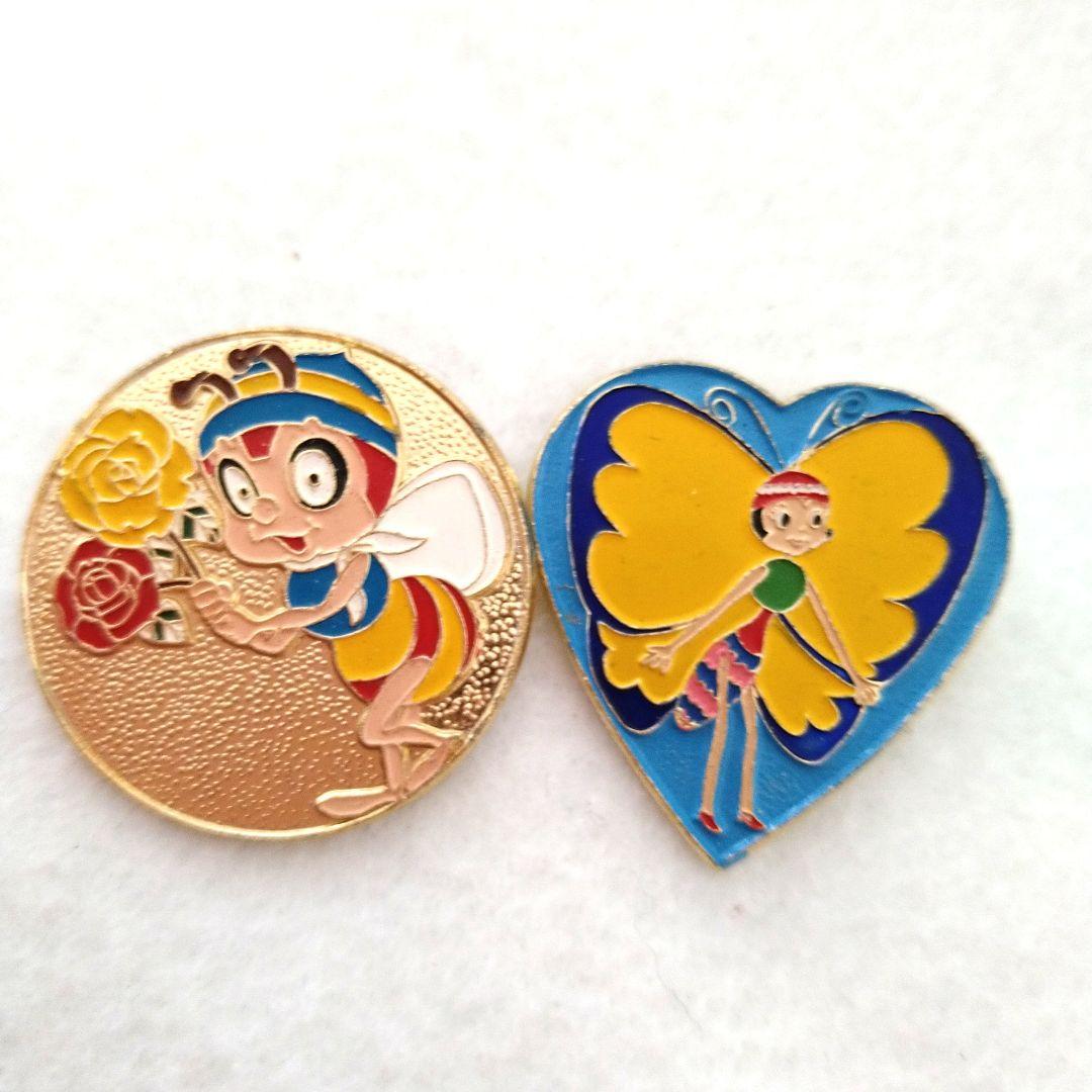 みつばちハッチ バッチセット 昭和レトロ ゴールド