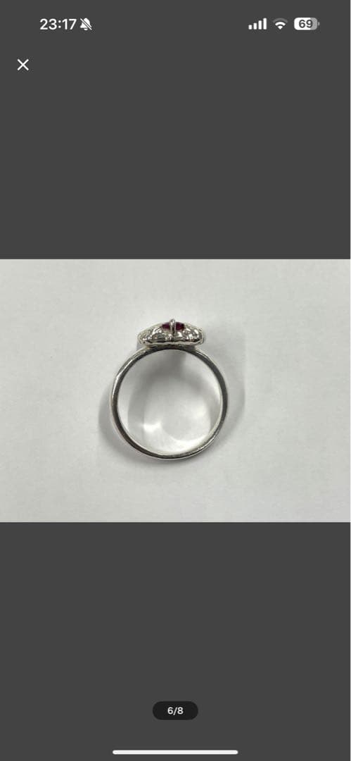 即購入⭕️✨☪️わちふぃーるどダヤン赤石付きシルバーリングサイズ１１号❣️