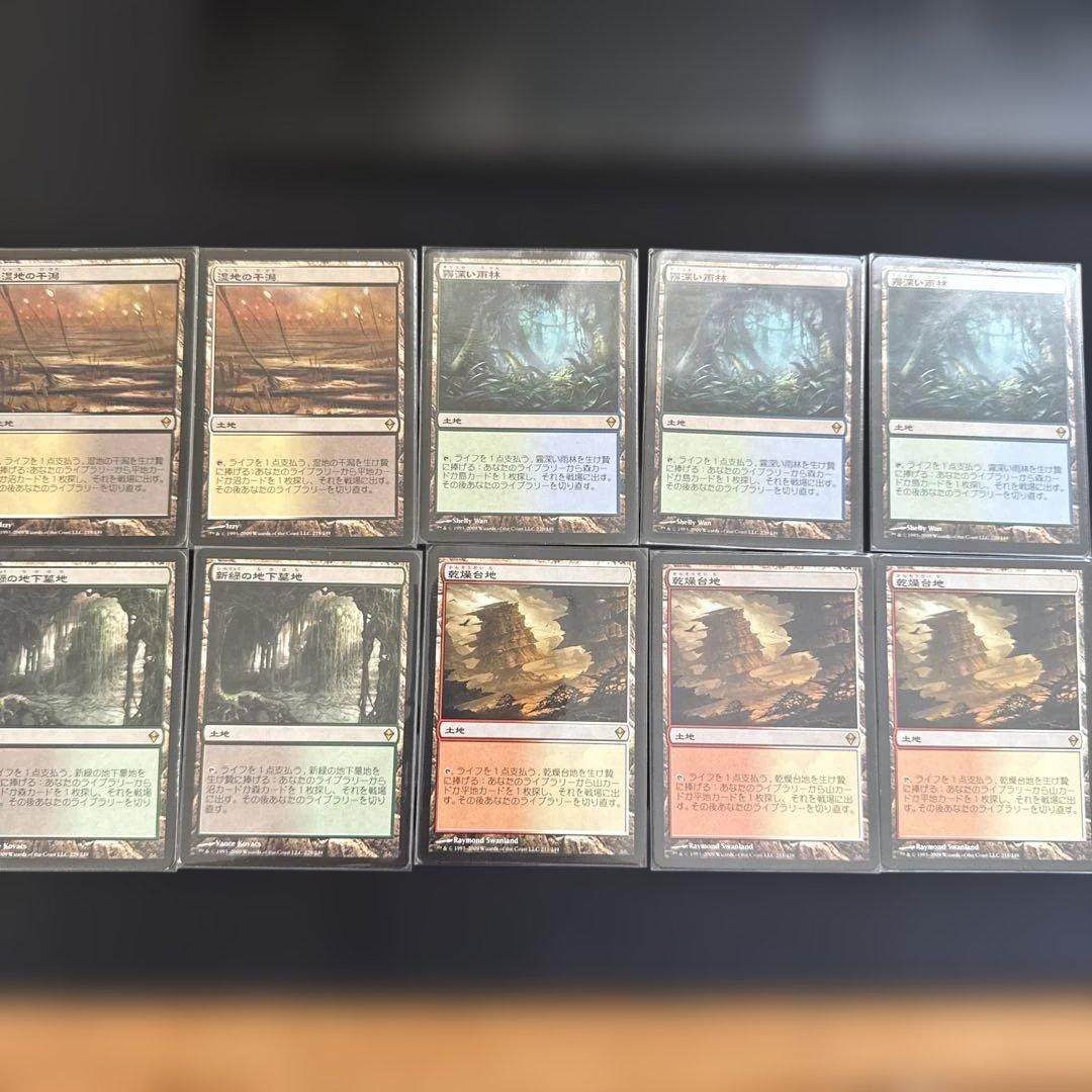 フェッチ 霧深い雨林　乾燥台地　湿地の干潟　新緑の地下墓地　初版　10枚セット