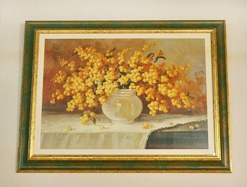 イタリア 額絵 アートフレーム ミモザ グリーン 風水 FAL-2756