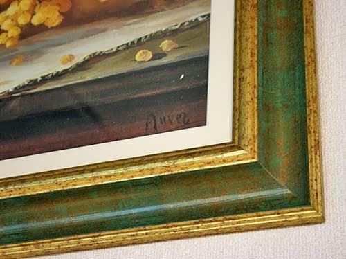 イタリア 額絵 アートフレーム ミモザ グリーン 風水 FAL-2756