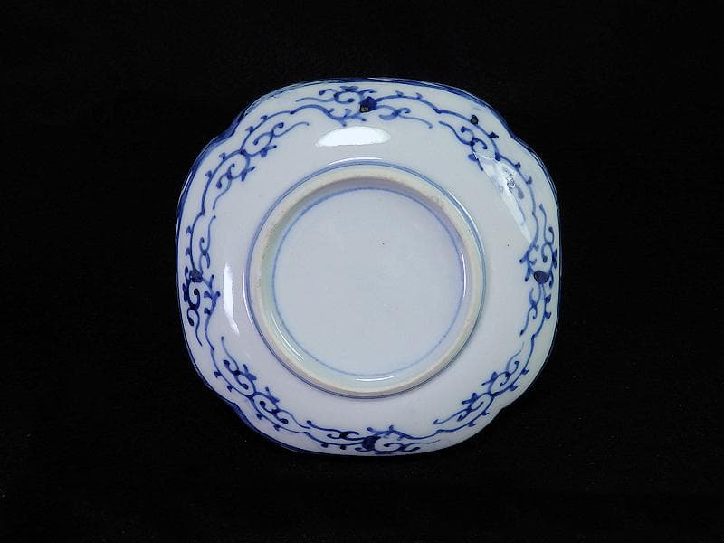 大聖寺伊万里　金襴手　毘沙門亀甲紋に松竹梅　四方角皿３枚　C775AS-fbbj