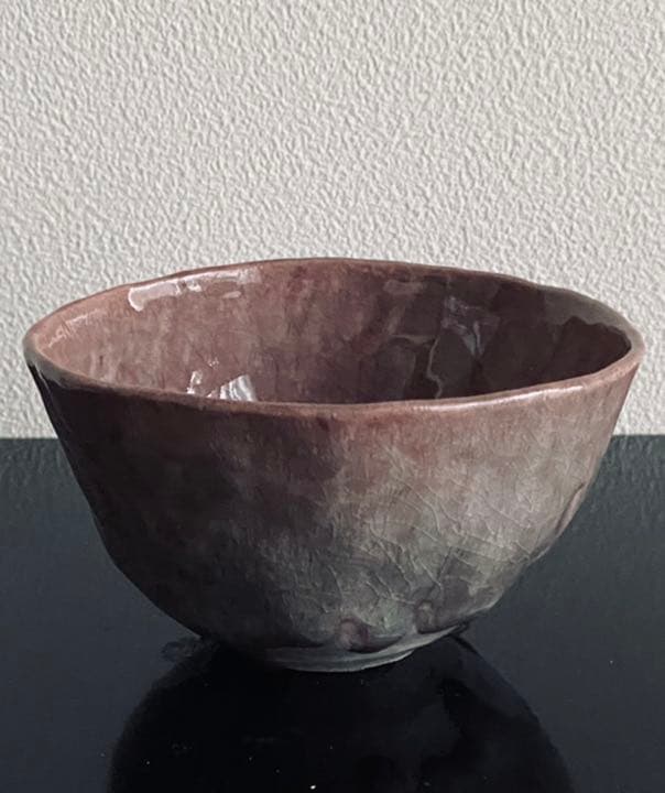 藤平寧　抹茶盌　モーヴ色　茶道　茶碗　藤平伸　共箱
