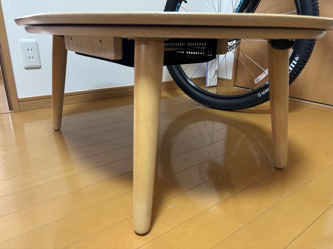 豆型木製こたつ 電気ヒーター付き