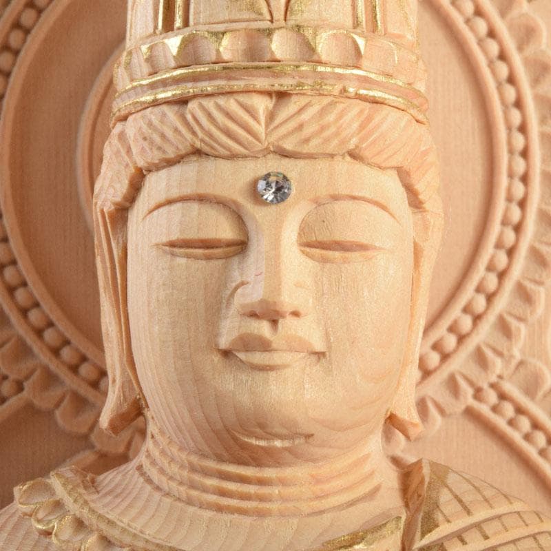 仏教美術　桧彫刻　大日如来像　仏像　華鬘台　C　8862