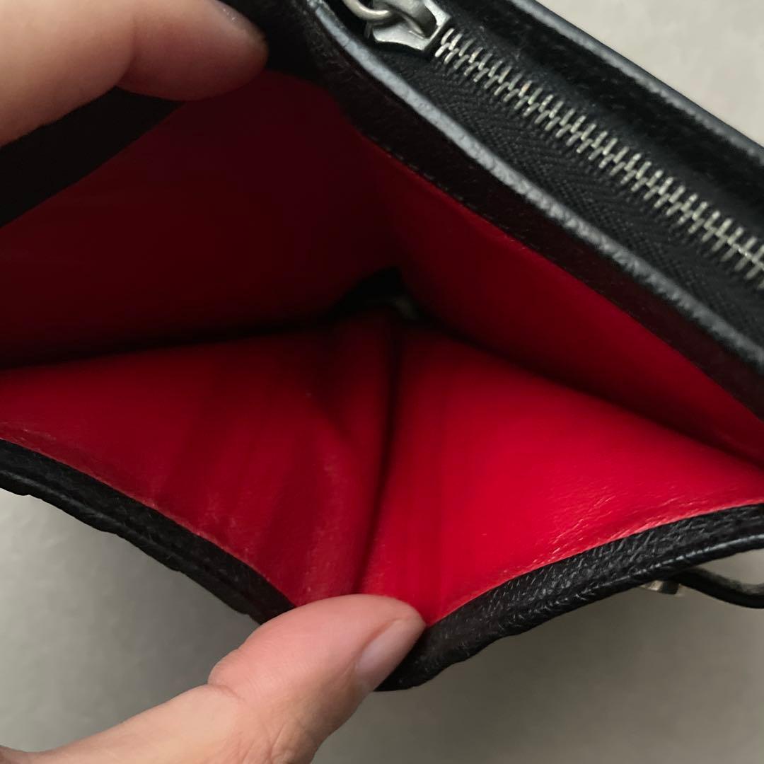 ブルガリ 折り財布 レザー サークルロゴ ブラック