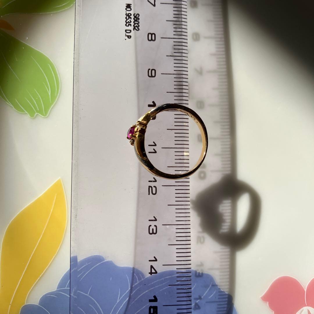 し*か様 ゴールドリング ルビー付き