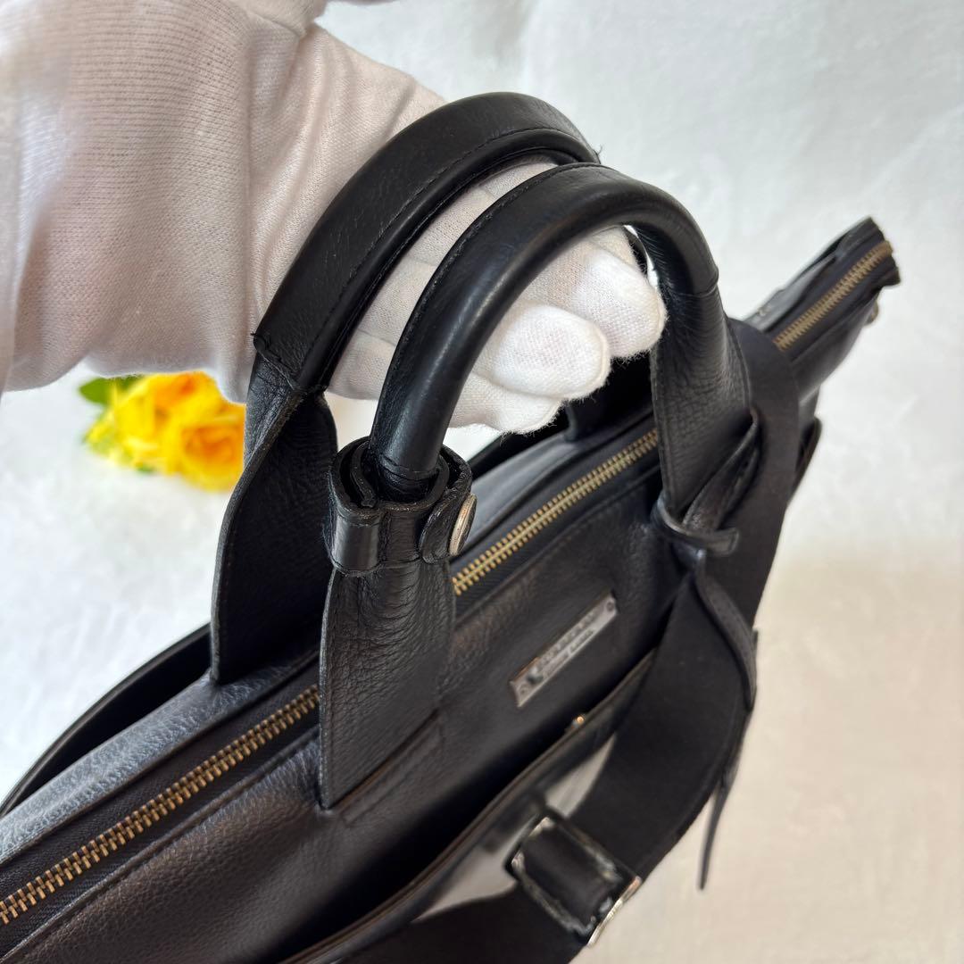 極美品✨バーバリーブラックレーベル BURBERRY レザー ビジネスバッグ