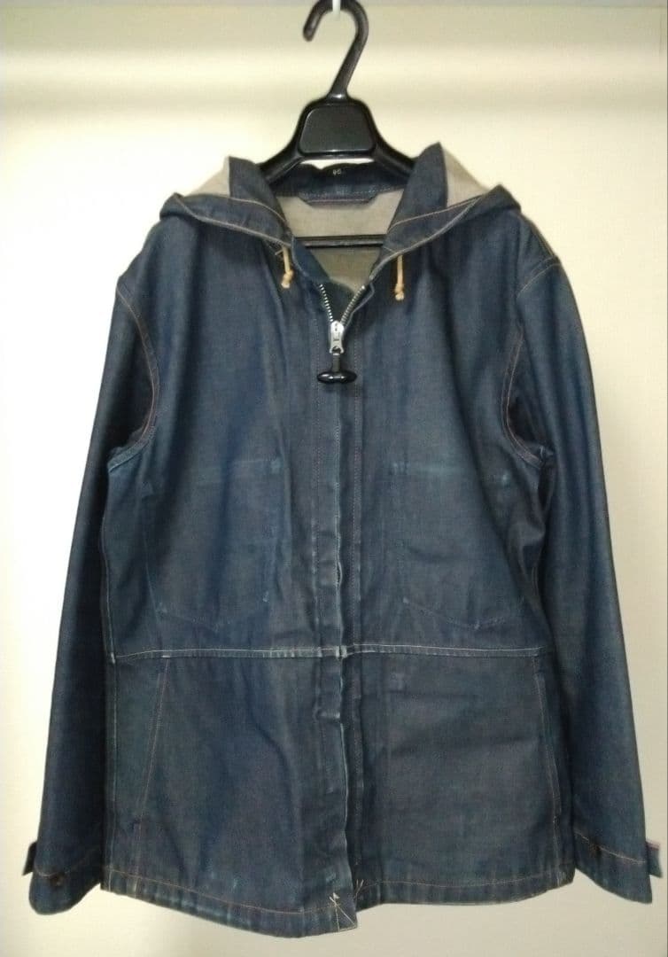 【45R】インディゴ　藍染　赤ミミ　稀少品　デニムJK+②エコBAG【日本製】