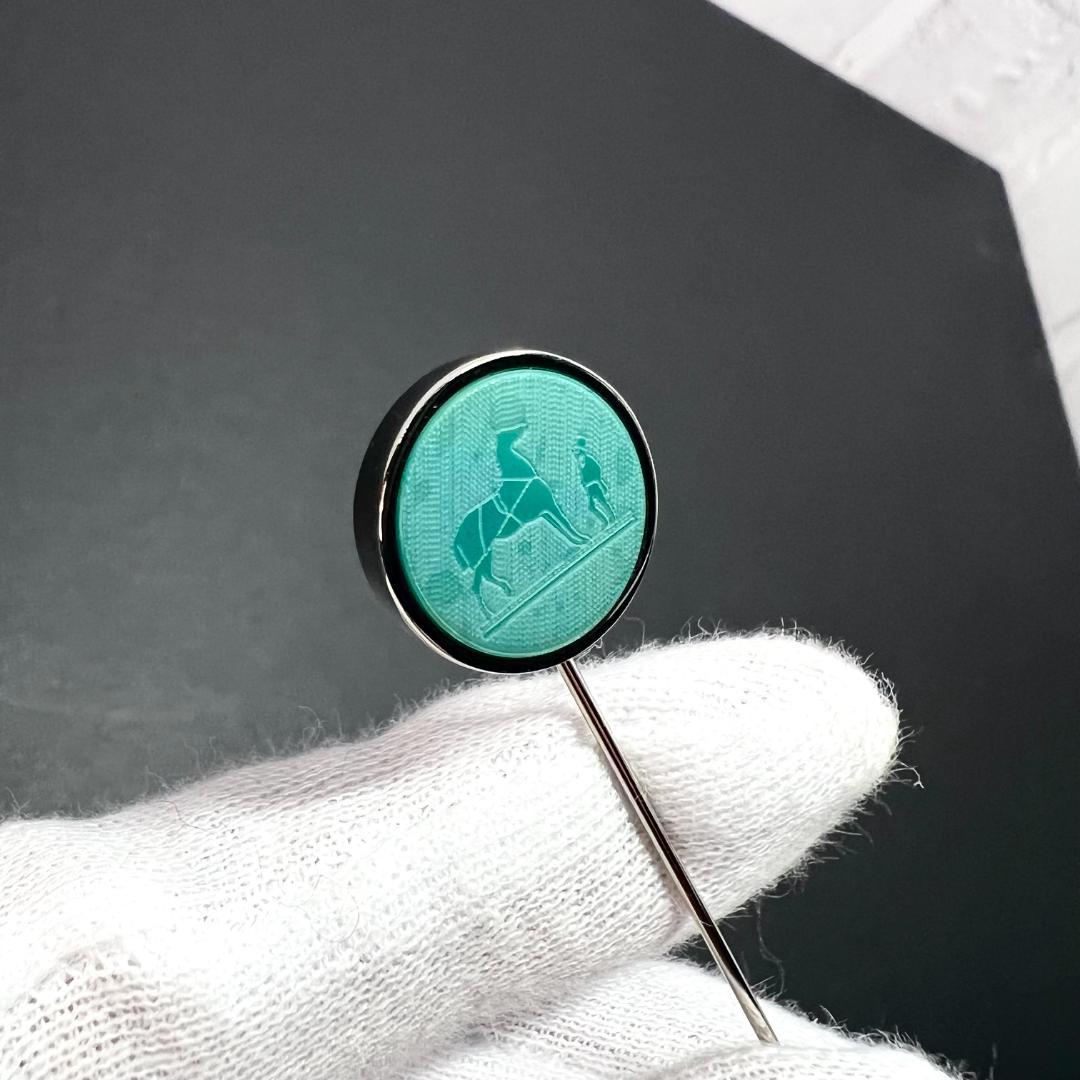 ✨正規品＆超美品‼️✨ エルメス コロゾ ピンブローチ ブルーホース