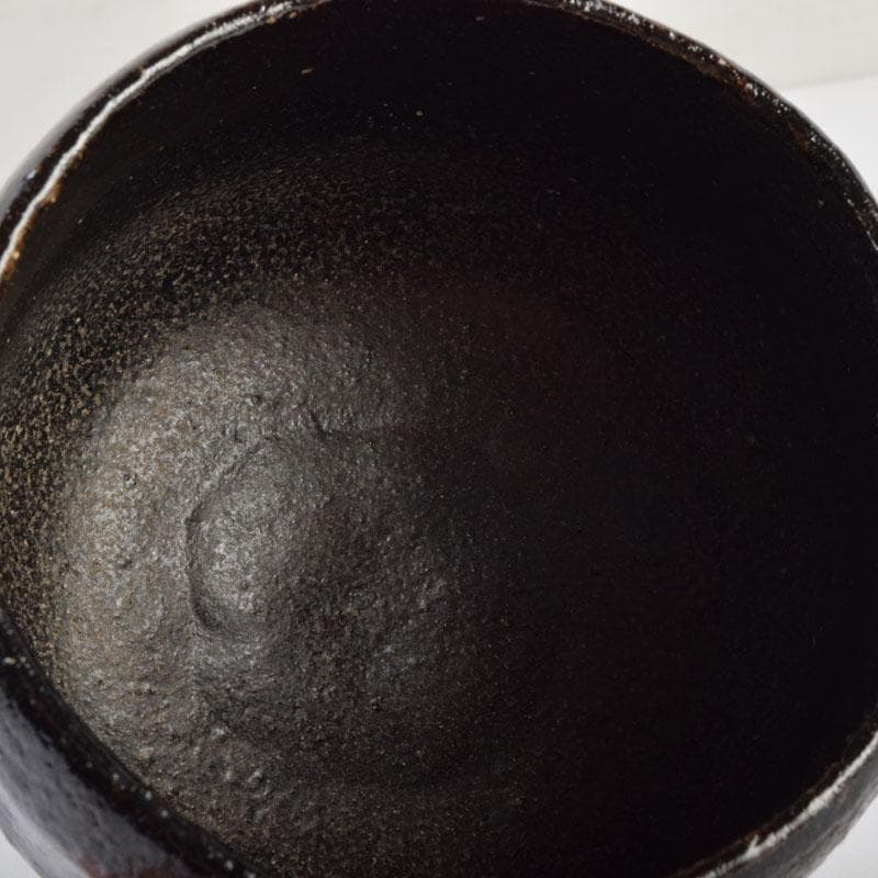茶道具　楽吉左衛門　黒楽茶碗　時代箱付　V　9146
