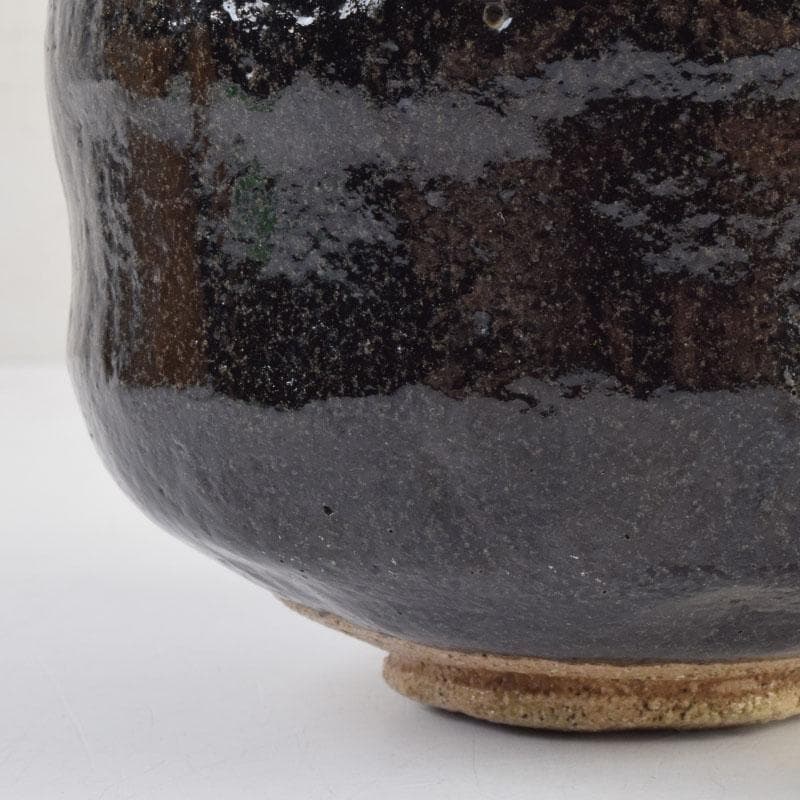 茶道具　楽吉左衛門　黒楽茶碗　時代箱付　V　9146