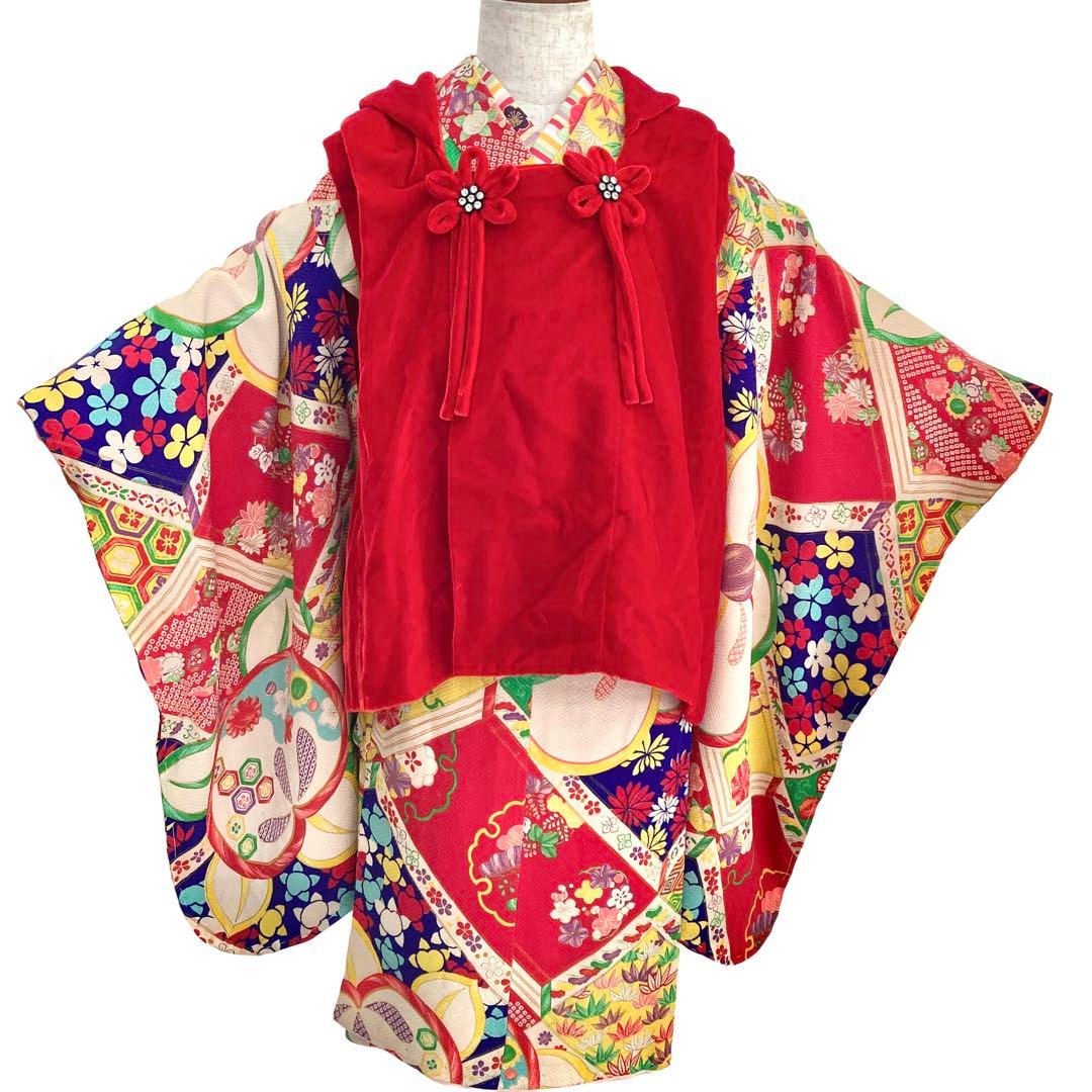 レトロ　アンティーク　女の子　子供着物　3歳　七五三　大正ロマン