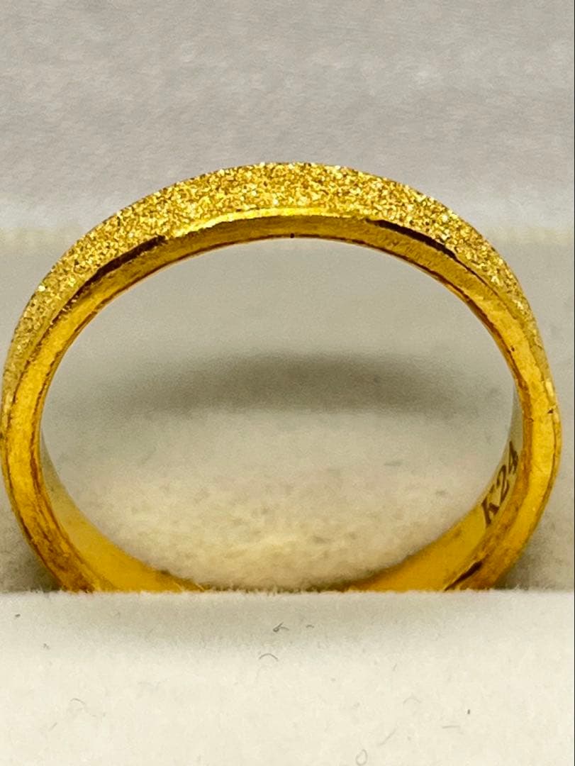 ヴァンクィーンK24 純金平打ちグロスリング 5.5g刻印ありハンドメイド