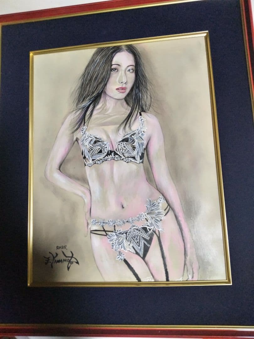 裸婦、美人画、絵画6Fしなり、S山本英二、額縁、肉筆、高塚省吾、森本草介、一点物