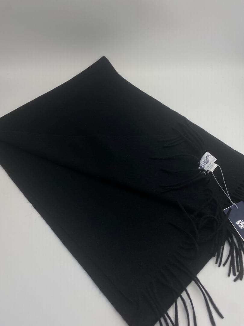 ジョンストンズ JOHNSTONS マフラー 中判ストール　スカーフ　ブラック