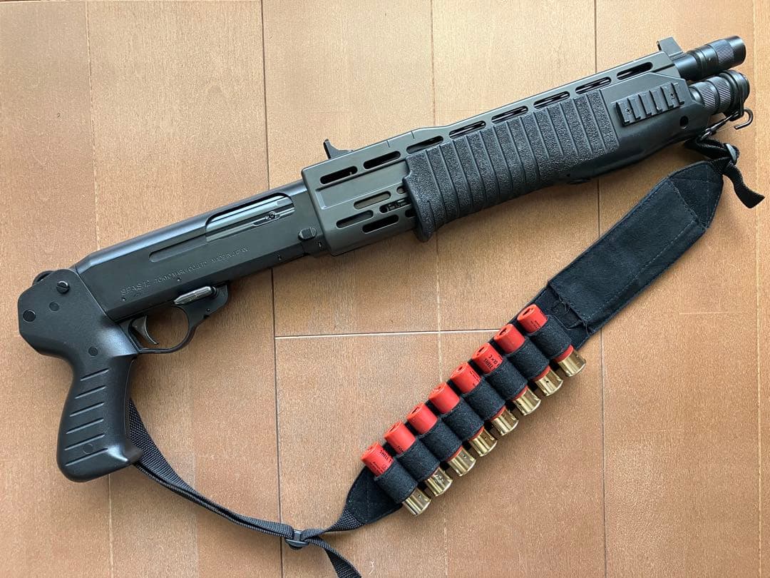 (中古品)東京マルイ　スパス12ソードオフ+ショットシェルスリング