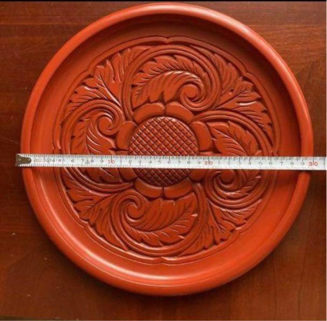 【未使用】博古堂　鎌倉彫　盆　約30cm