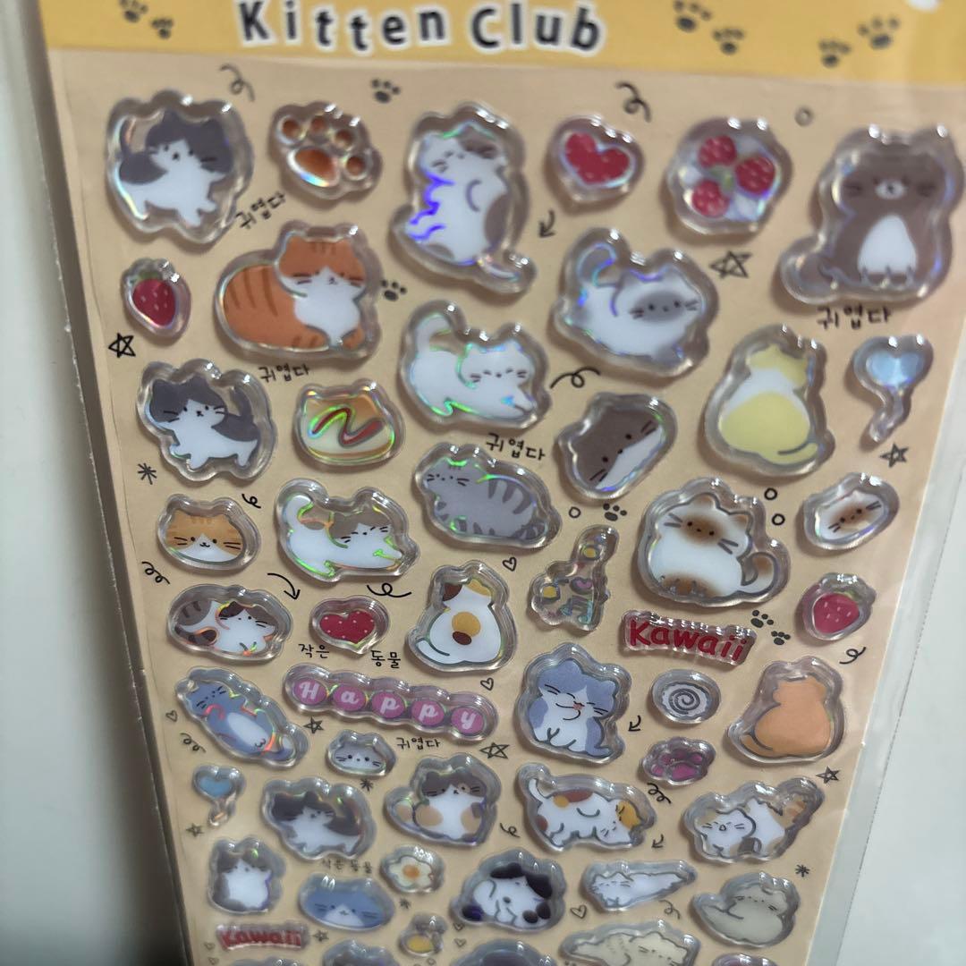 シール　猫シリーズ　キラキラ