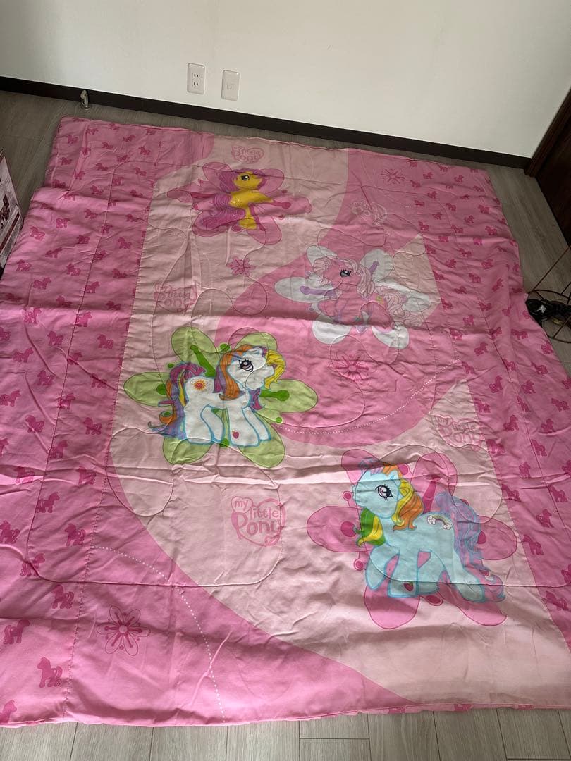 マイリトルポニーふとん　ヴィンテージ USAブランケット　ケアベア　ナイルパーチ