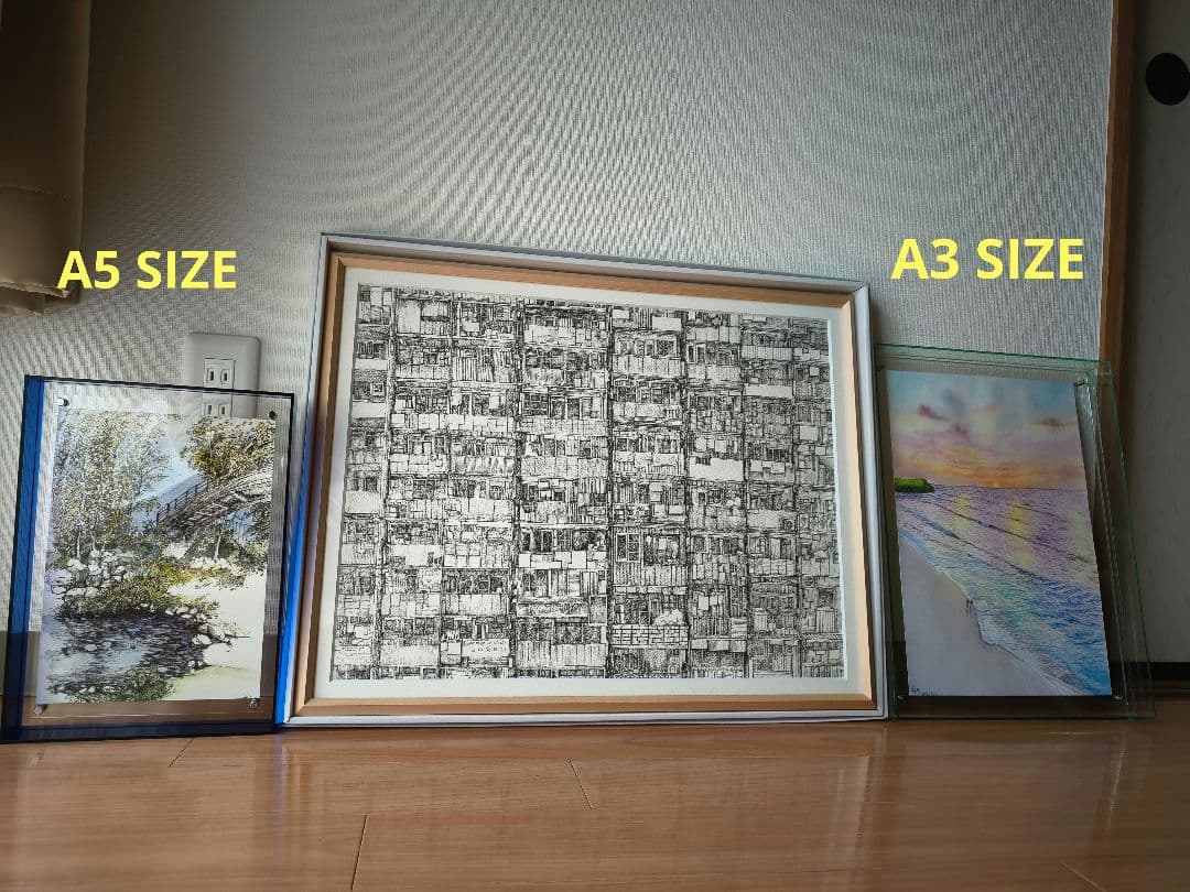 風景画 ペン絵 限定版美術品 展覧され