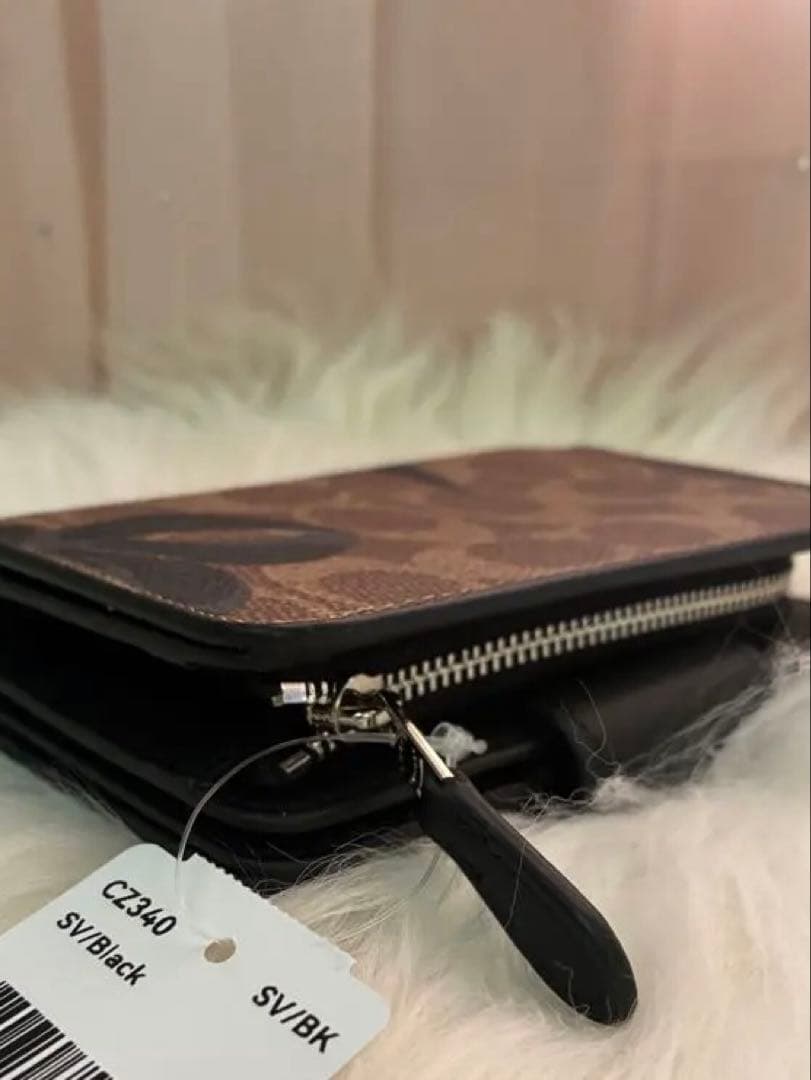 COACH 二つ折り財布 C2340 ブラウン/ブラック