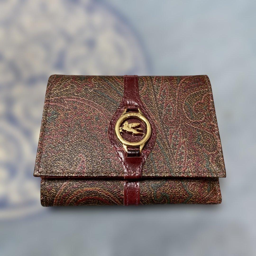 超美品　希少ETRO エトロ ペイズリー柄　三つ折り財布