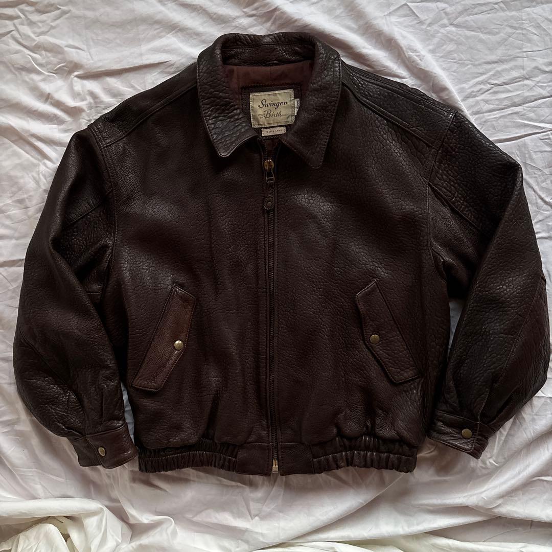【90s】Swinger レザー ボンバージャケット 本革 A-2 ラムレザー
