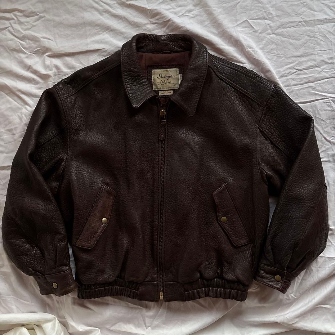 【90s】Swinger レザー ボンバージャケット 本革 A-2 ラムレザー
