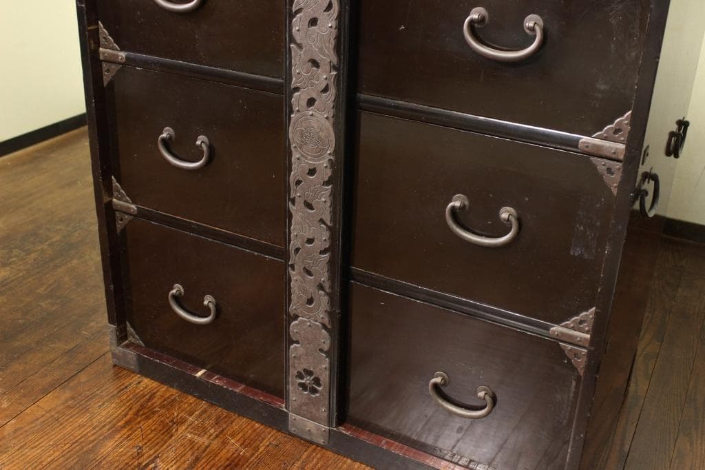 総桐！前棒付きの時代箪笥！古布/サイドボード/古民藝/和家具/古道具