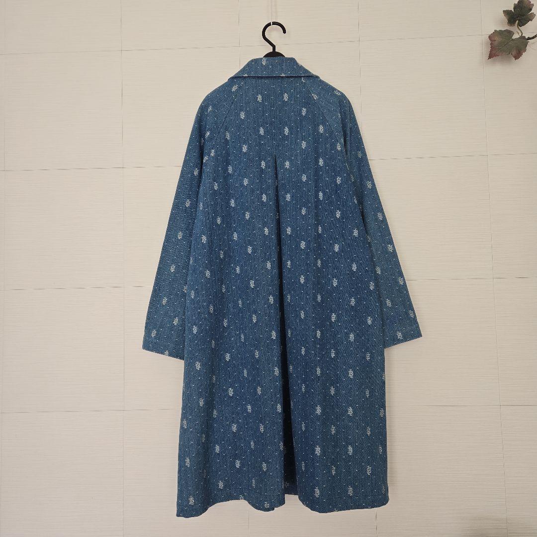 インゲボルグ　地模様織りデニムチェスターコート　インディゴ