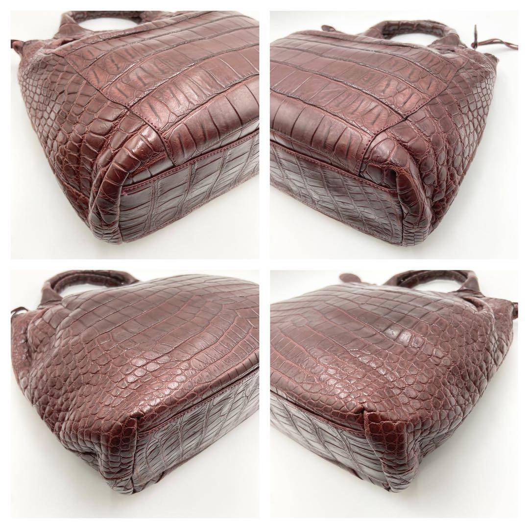 極美品　IBIZA イビサ　2way クロコダイル　マット　レザー　ブラウン