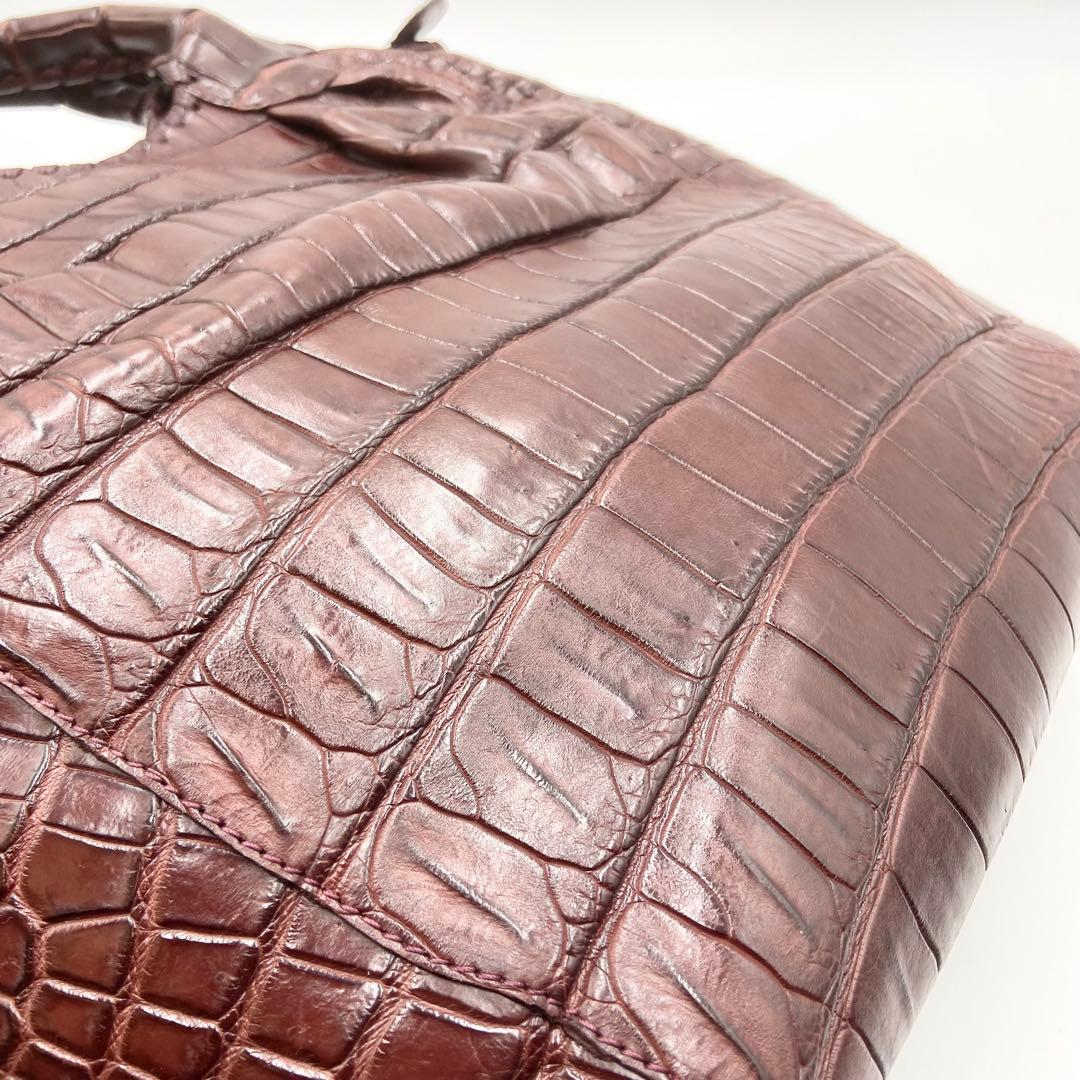 極美品　IBIZA イビサ　2way クロコダイル　マット　レザー　ブラウン