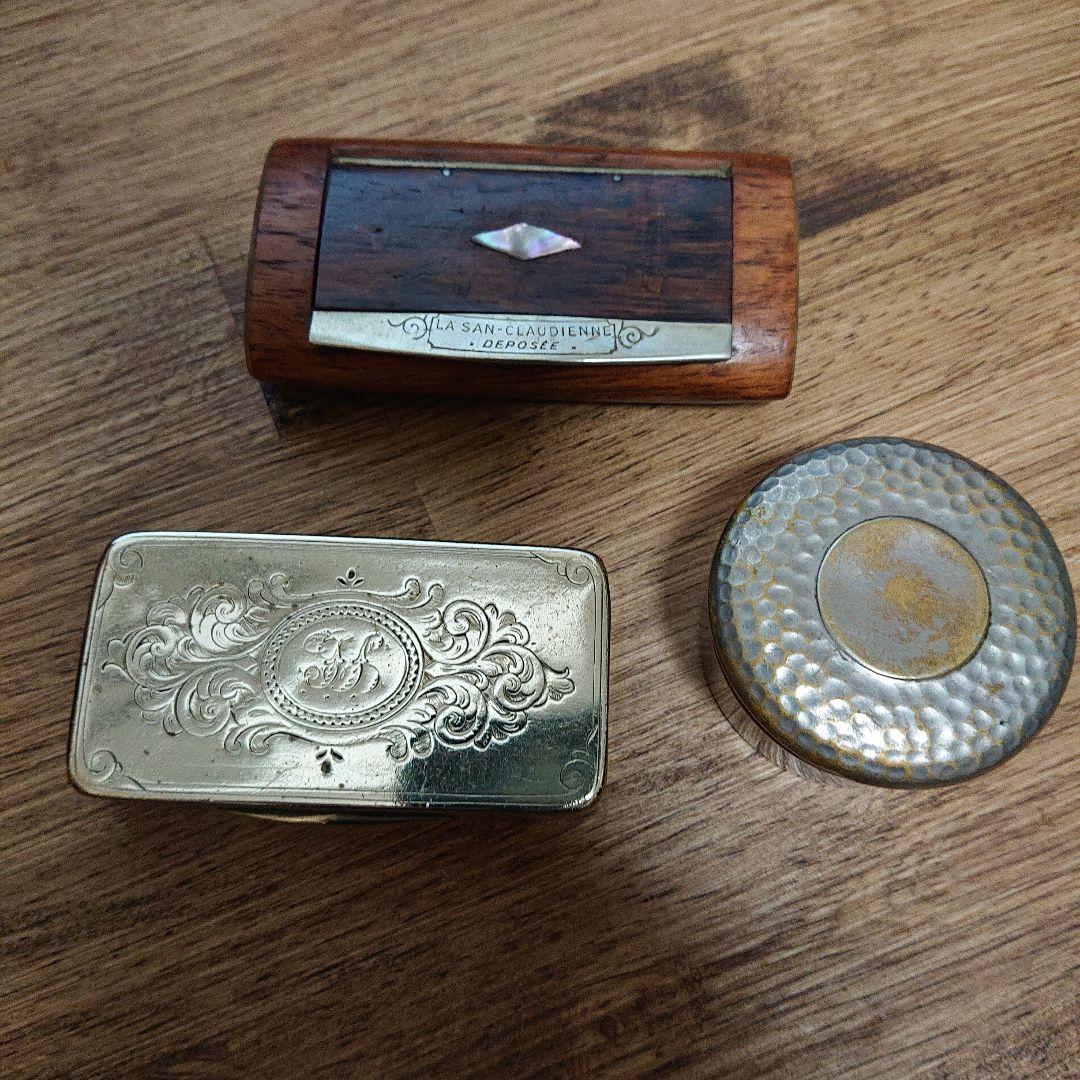 スナッフボックス 3個 イギリス製/フランス製 20世紀前半