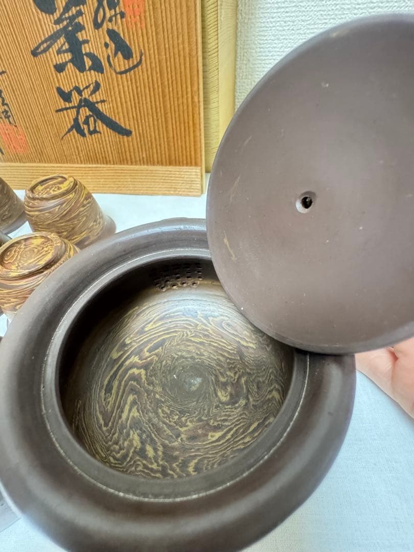 珍品　名工　稀代の陶芸家東城山 一角作　練込 茶器揃え　煎茶道具　茶道具