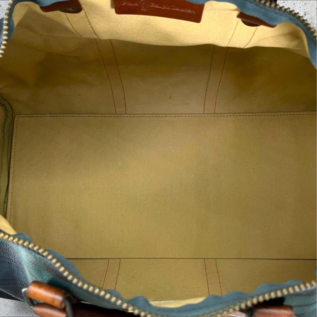 ポロラルフローレン 2way ボストンバッグ ショルダー チェック柄 PVC