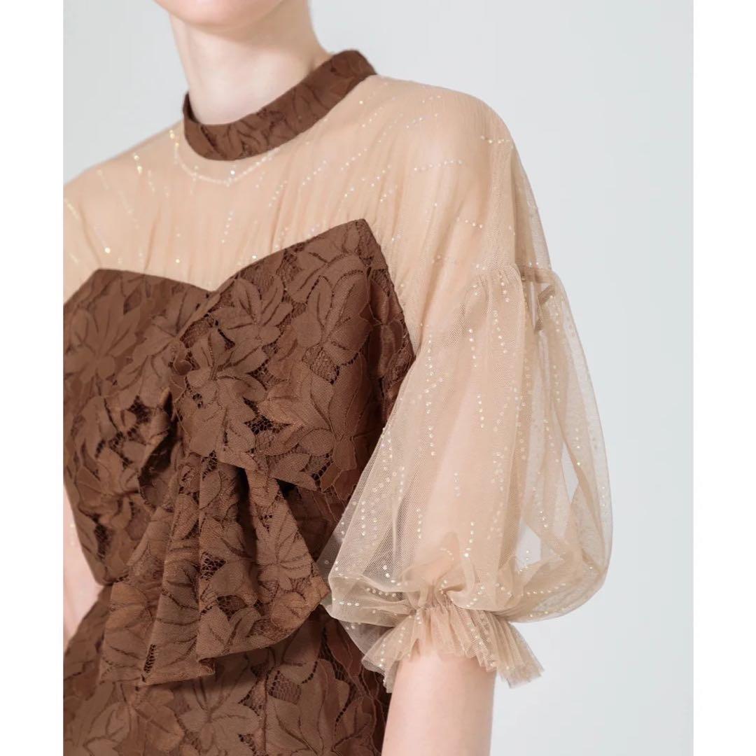 Leja ブラウンレース マーメイド パーティードレス