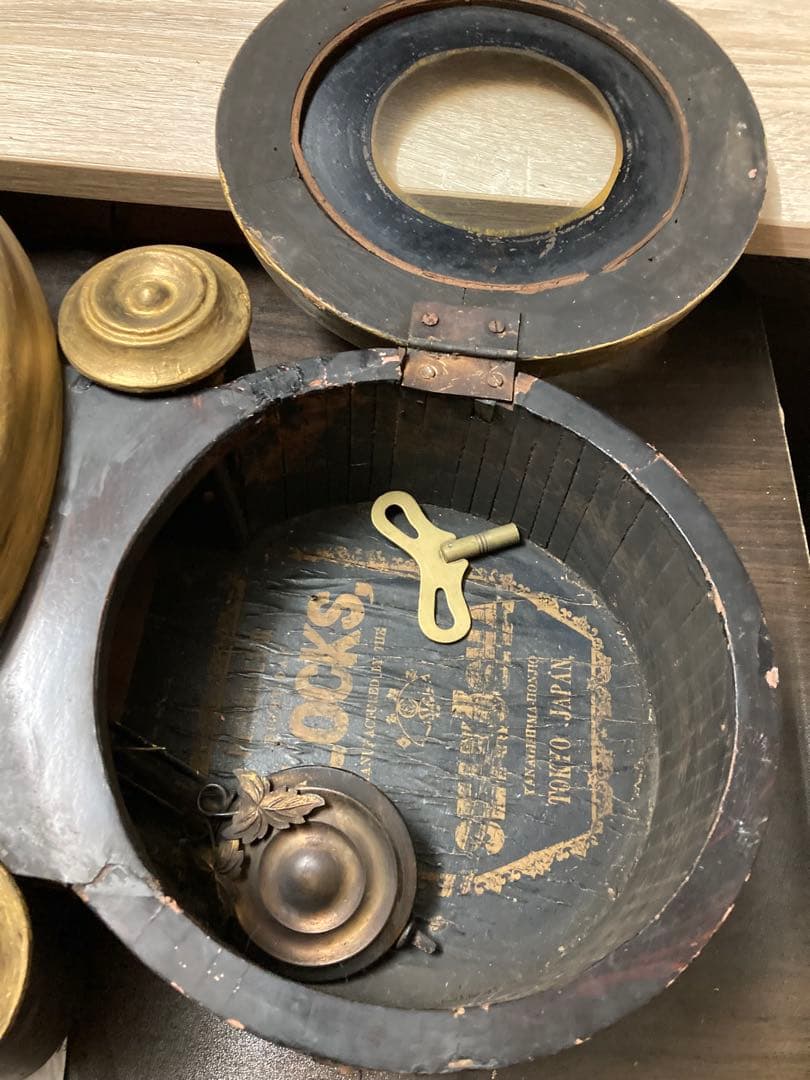 精工舎四つ丸ダルマ型8日巻稼働中 ボンボン時計修復(リペア)品