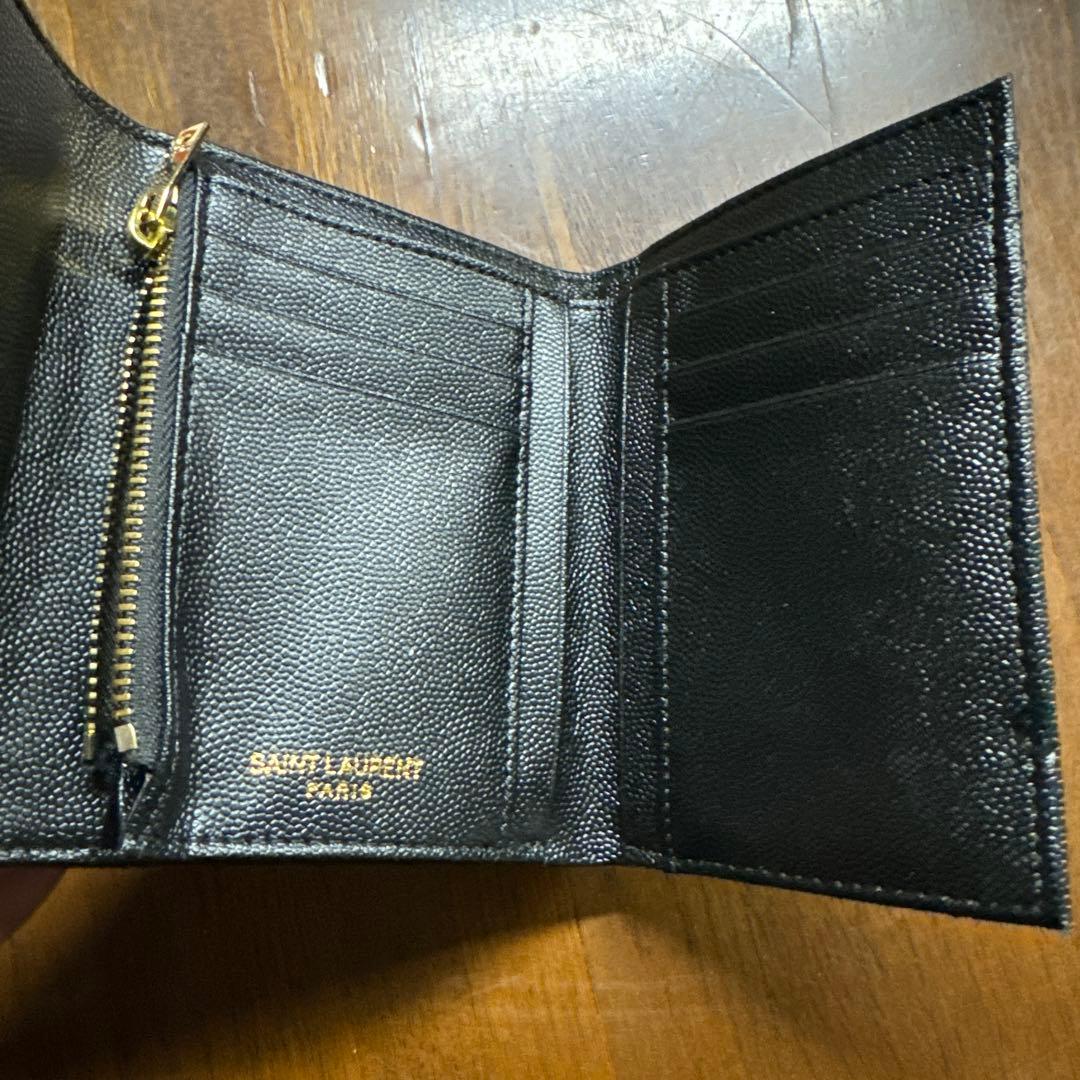 y*中様 YSL ブラック 三つ折り財布