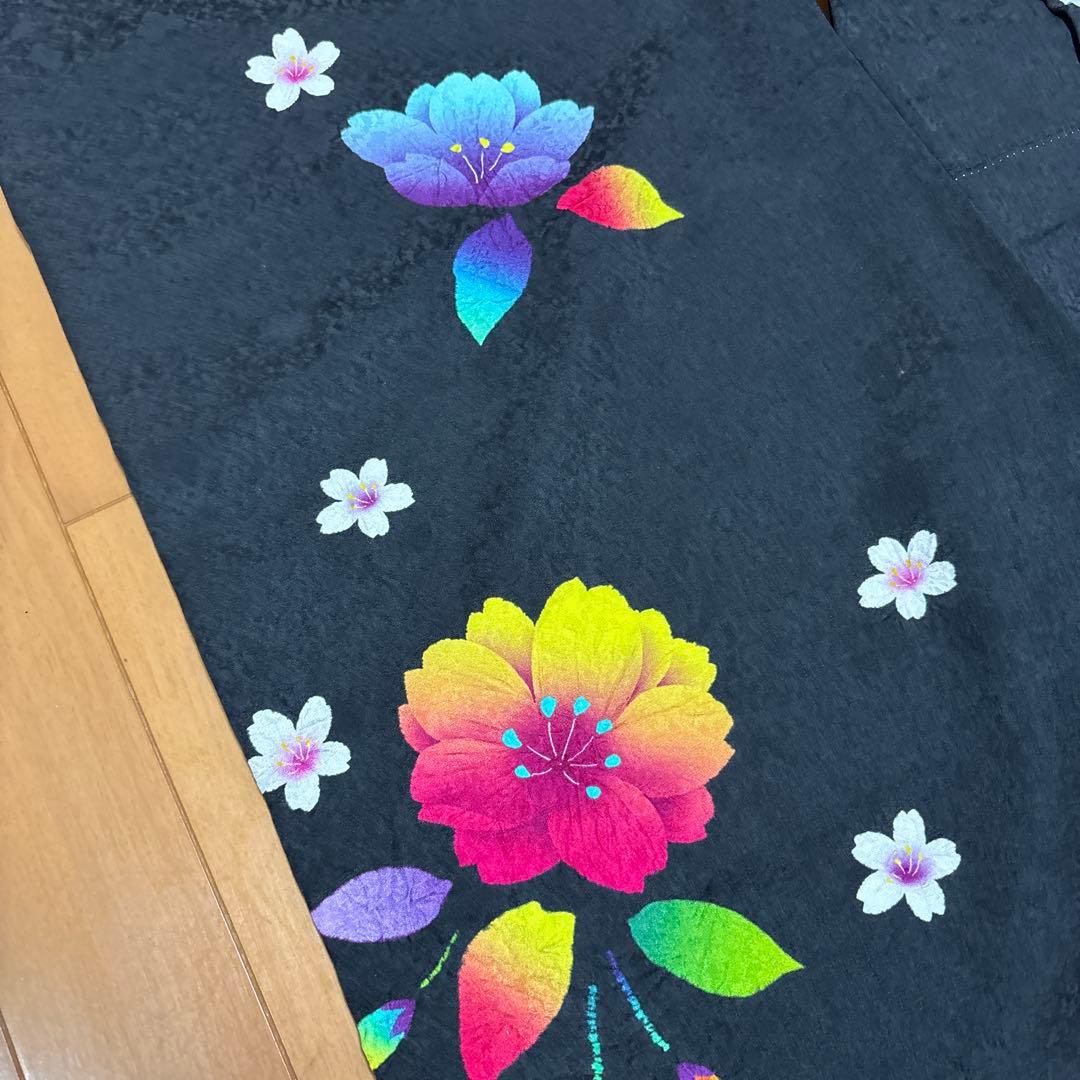 【12/19】振袖☆パステル花柄（黒色）