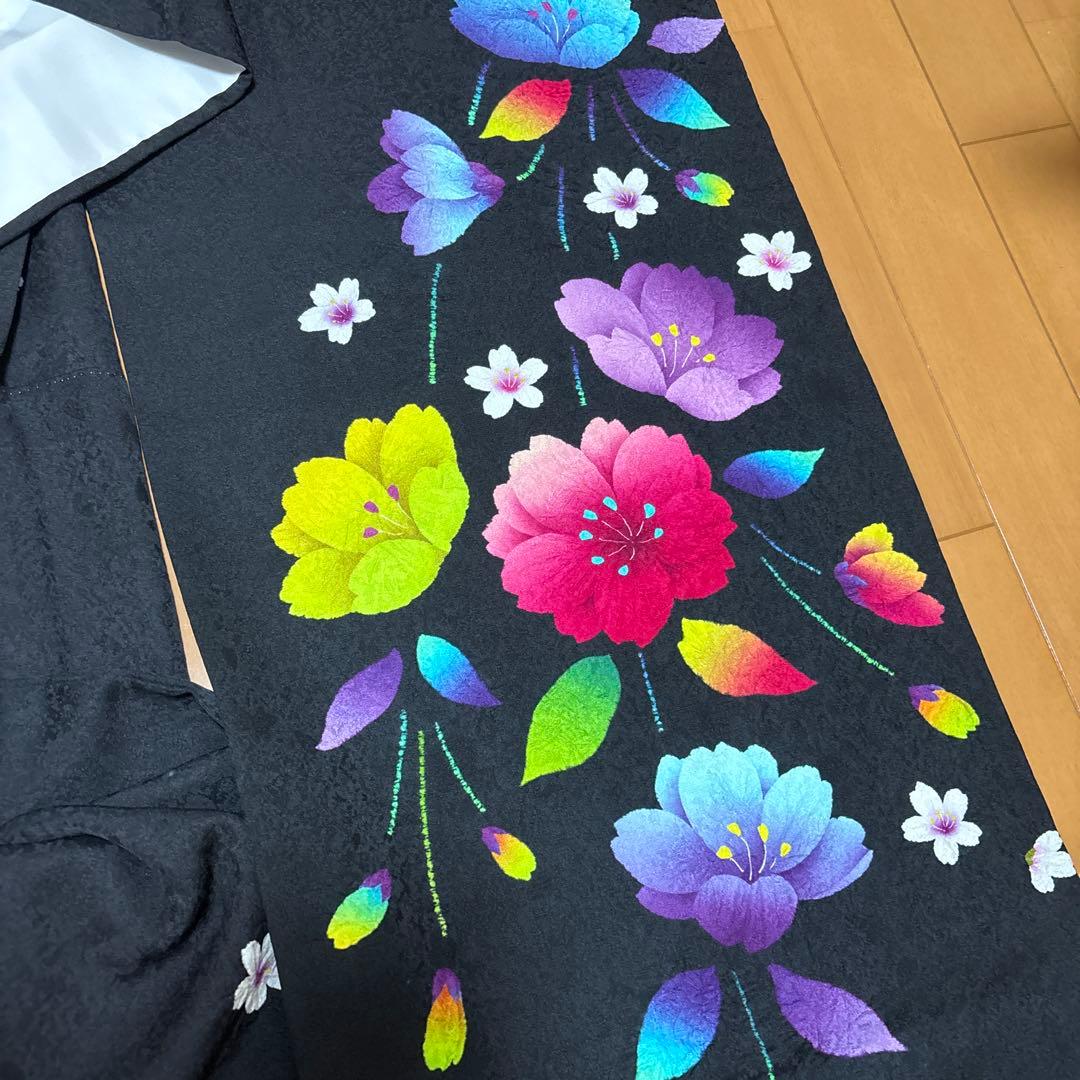 【12/19】振袖☆パステル花柄（黒色）