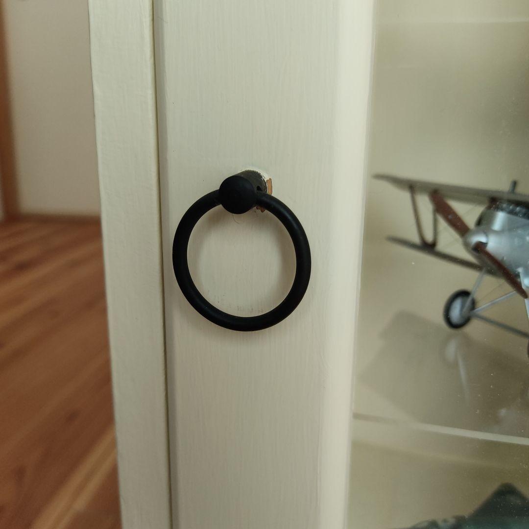 ホワイト 木製ディスプレイ キャビネット　ハンドメイド