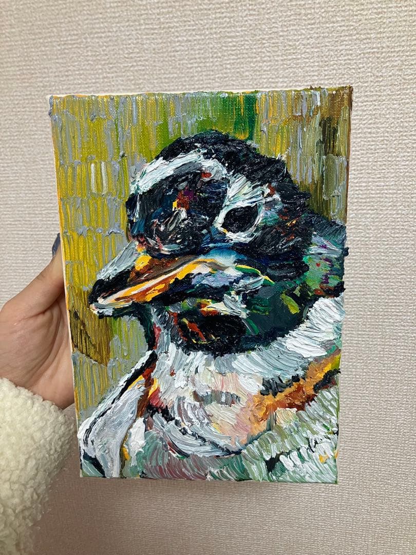 油彩画 ジェンツーペンギン