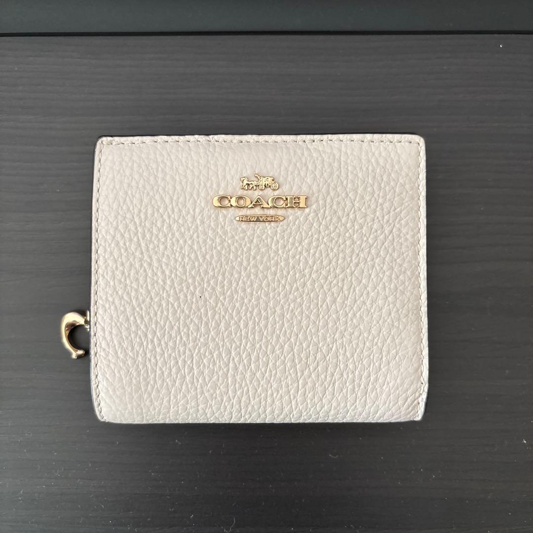 COACH 二つ折り財布 ライトグレー