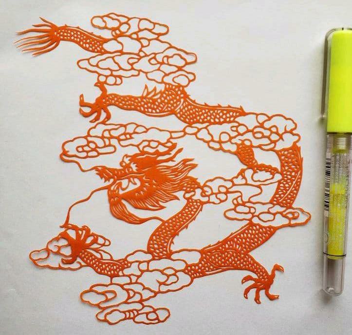 【新品、貴重】中国、切り絵、40年前程度の作品