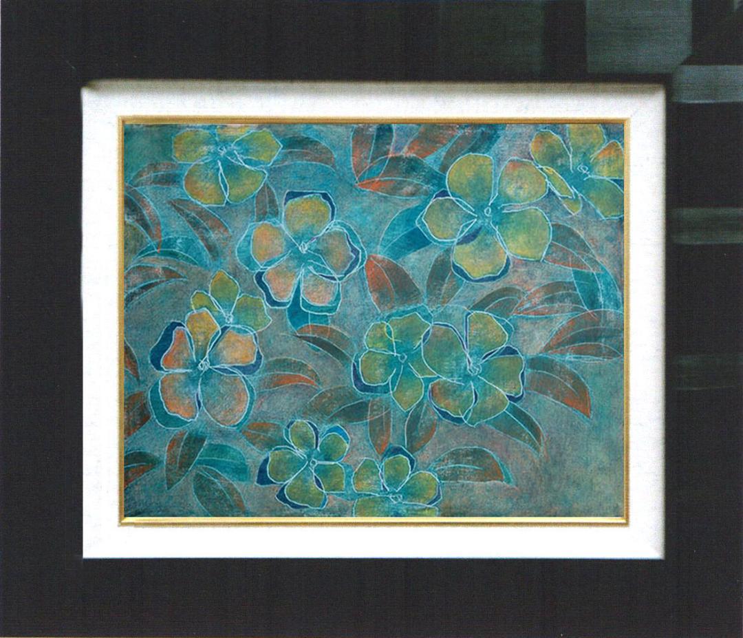 油絵 菅家令子 絵 絵画 インテリア 額付(黒) F4-091716 花