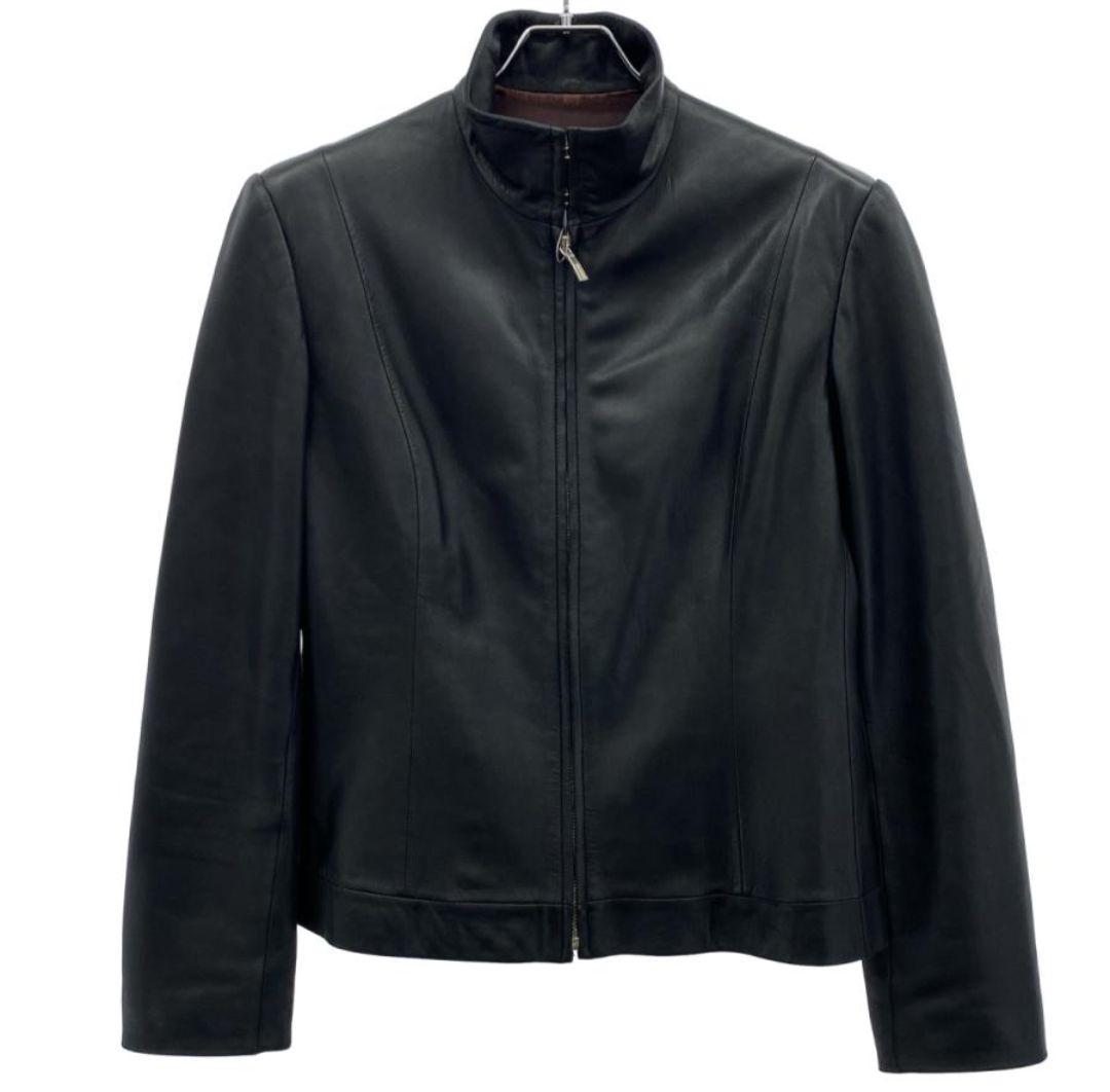 LOEWE ブラック レザー シングルライダース