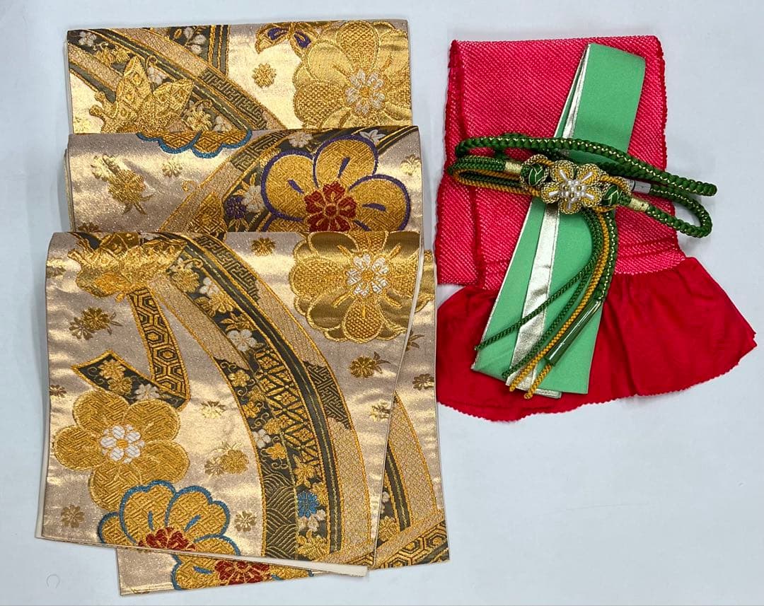 振り袖　フルセット　別誂長襦袢　古典柄　成人式　赤　結婚式　金彩加工　668