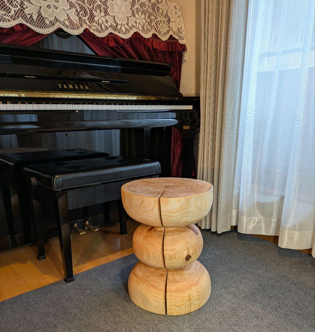 :)　檜　丸太　椅子　スツール　テーブル　高さ約44.5㎝