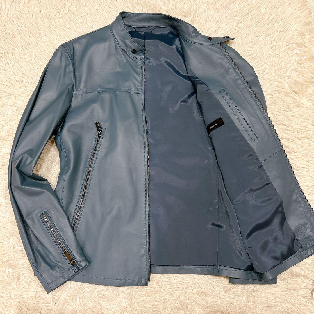 2023年　新品　Lサイズ　ジョゼフ　シングルライダース　レザージャケット　青
